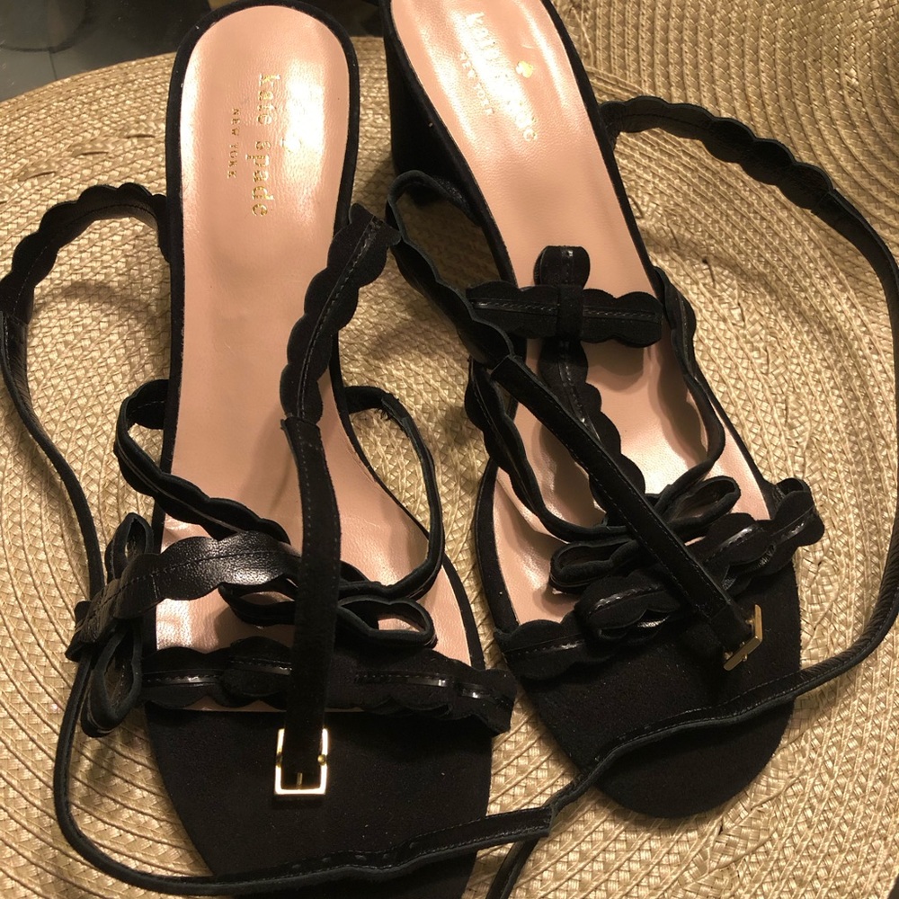Kate Spade Black Strappy Sandals with High Heel